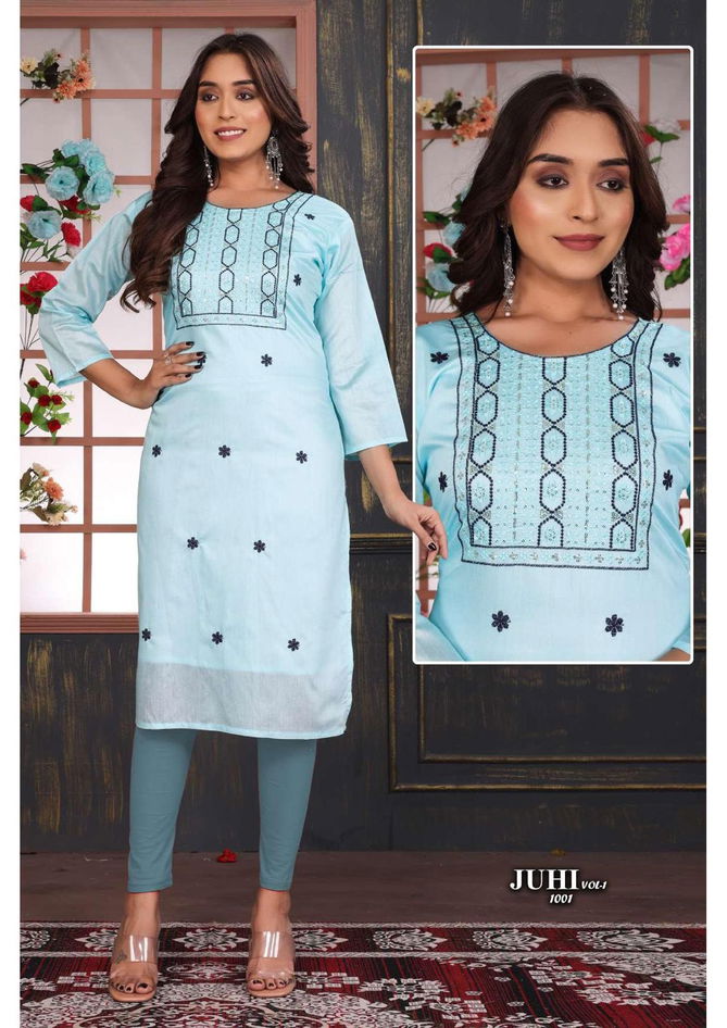 Golden Juhi Vol 1 Wholesale Designer Kurtis Catalog
